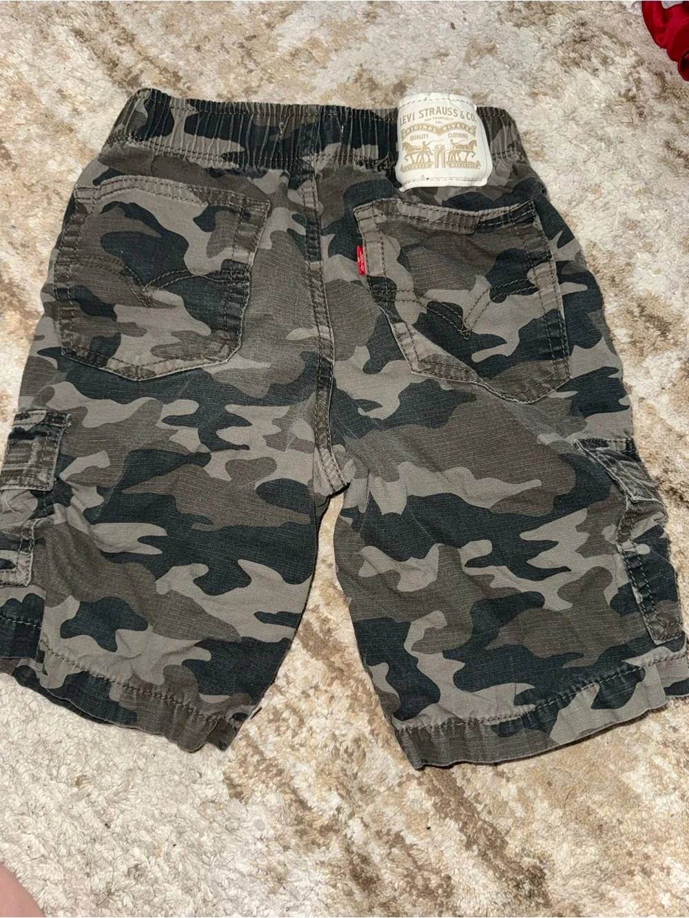 Levi's Boys Olive & Black Camo Cargo Shorts